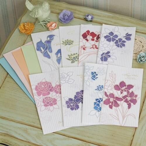 Elegant laser cut flower gift happy birthday greeting cards,birthday wishes cards