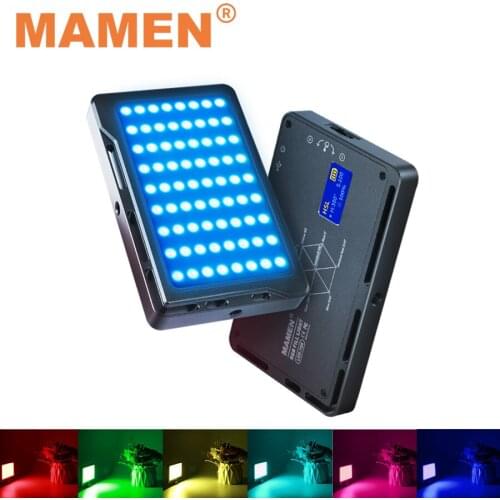 MAMEN 72R RGB 1000K-9000K Photographic Lighting Rechargeable 4000 mAh With 72 LEDs For Camera Studio Youtube Selfie Fill Light