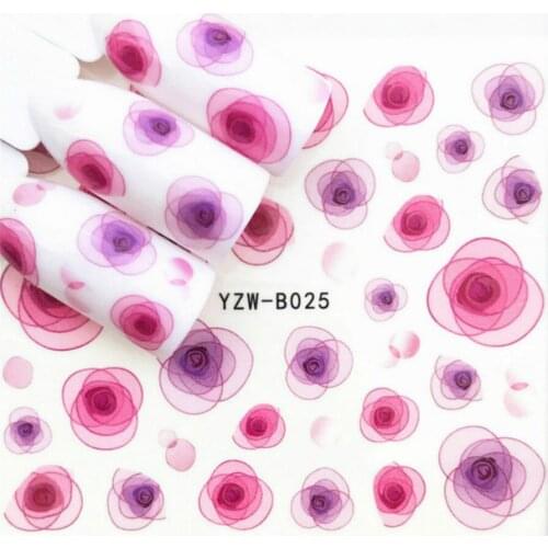 LOLEDE 5pcs Pink Rose Pattern Nail Gel Nail Polish Nails Art Poly Nail Gel UV Off White Fashion Charm Accessories 1011