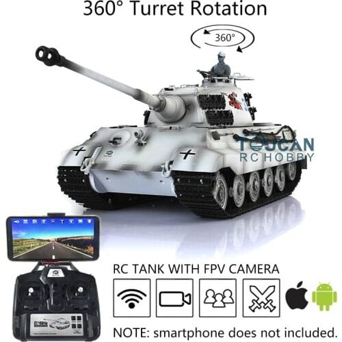 Heng Long 1/16 Snow 7.0 Upgraded German King Tiger FPV RC Tank 3888A 360° Turret TH17555-SMT4
