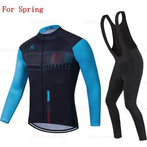 UCIneos New Team Ucineos Cycling Jersey Set Men Long Sleeve Jersey Suit Outdoor Riding Bike MTB Cycling Clothing Bib Pants Set
