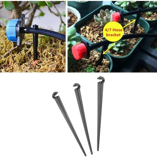 200 pcs "C" Shape Fixed Stems Holder For Drip 4 / 7mm Irrigation Hose Easy Installation Inserting ground For Gardens Lawns
