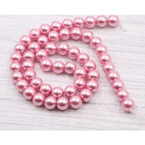 Round Imitation Pearl Beads Loose Spacers Beads Glass Pearls Shell DIY Headwear Necklace Gifts for Women Jewelry Accessories B7