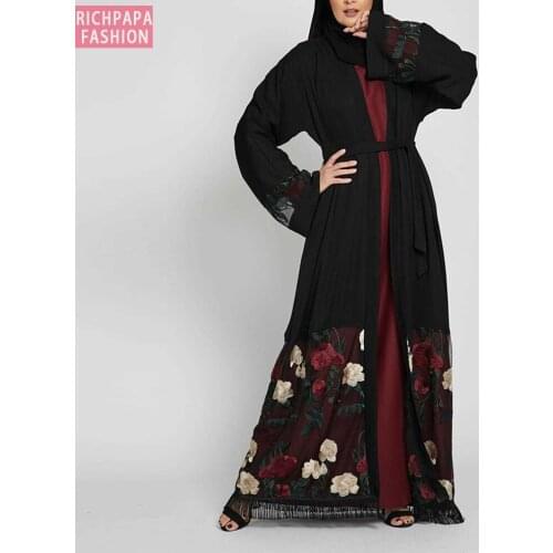 Eid Mubarak Dubai Abaya Kimono Cardigan Muslim Hijab Dress Turkey Islamic Clothing Caftan Robe Femme Dresses Abayas For Women