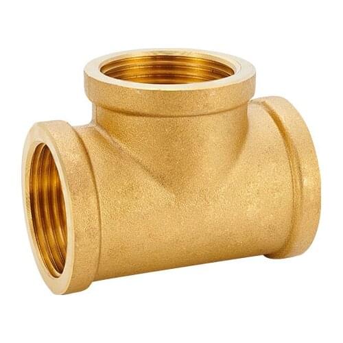 1/8" 1/4" 3/8" 1/2" 3/4" 1"BSP Female Thread 3 Way Tee Type Brass Pipe Fitting Adapter Coupler Connector For Water Fuel Gas