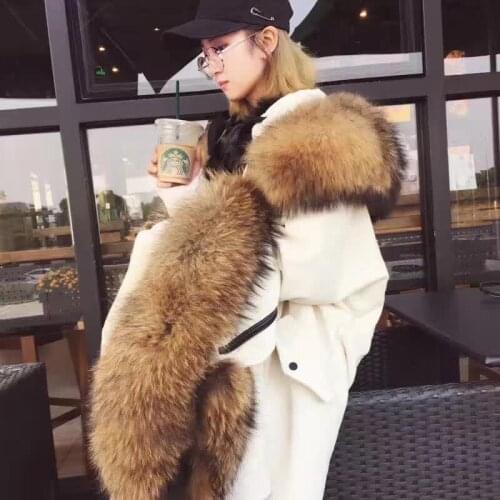 MaoMaoKong 2020 Winter jacket coat women parka Corduroy fur coat real raccoon fur collar Real natural fox fur liner brand style