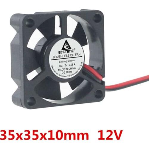3pcs/lot 35x35x10mm 3510 mini fan DC 12V Brushless Fans cooling cooler radiator for Electronic 3D printer heat dissipation