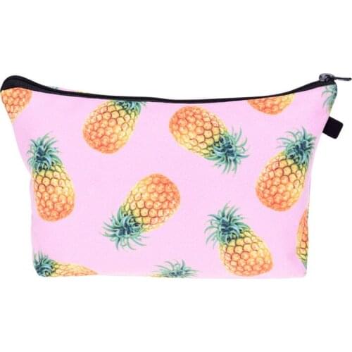 Fashion Cosmetic Fruits Pineapple Bag Print Women Brand makeup bags Cute bag headset candy Cosmetic printing Collection Casual