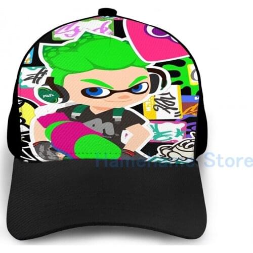 Fashion Splatoon 2 - Inkling Boy Basketball Cap men women Graphic print black Unisex adult hat
