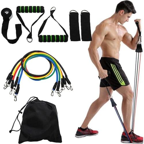 11/16 Pcs Resistance Bands Set Pull Rope Tubes Rubber Band Yoga Exercise Fitness Band Home Gym Fitness Exercise Fitness Tool