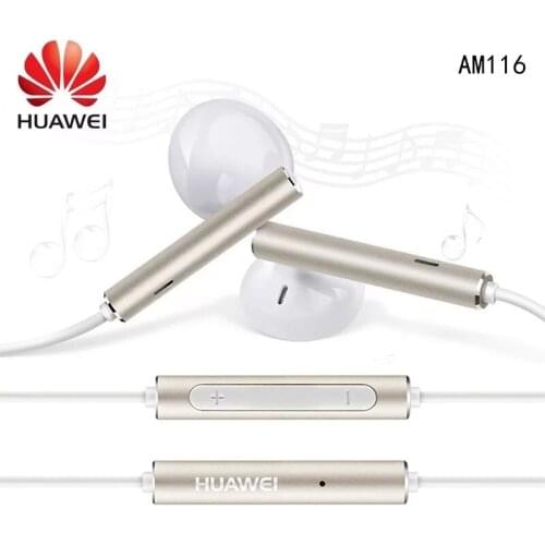 Original HUAWEI AM116 Earphones with 1.2m Length wired Control Microphone headset support Android for XiaoMi OPPO VIVO