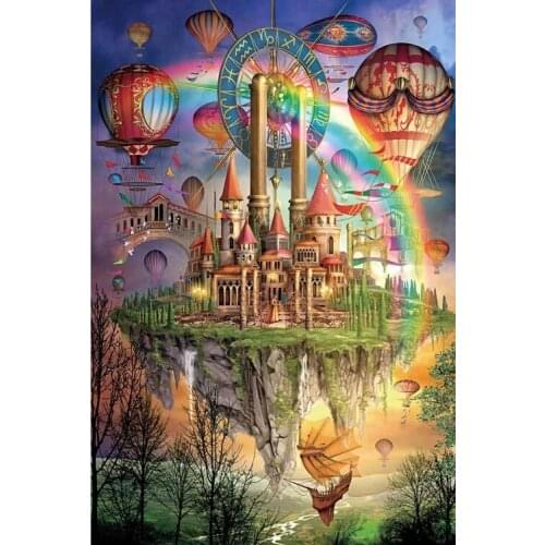 Puzzle 1000 Pieces Adult Antistress Toy Cartoon Landscape Rainbow Castle Puzzle Childrens Educational Toys Christmas Gift