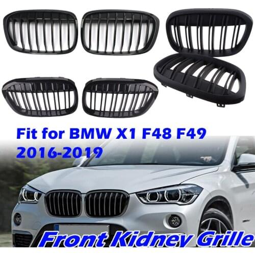 Front Hood Kidney Grille Bumper Black Grill Fit For BMW X1 F48 F49 2016-Pr XDrive ,Car accessories Replacement Part