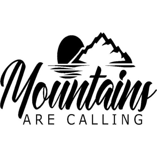 Car Sticker Personalized Mountain ARE CALLING Red Sun Go Home Vinyl Car Sticker Vivid Window Decal Black Silk/White, 18cm*11cm