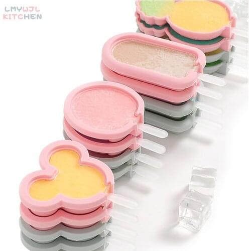 Mouse Head Ice Cream Silicone Mold DIY Home Version Popsicle Mold with Lid Fruit Pineapple Shape Ice Cube Maker / Ice Cube Tray