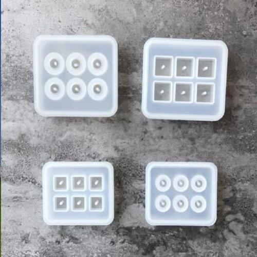 High Mirror Drop Beads Silicone Mold with Holes DIY Handmade Jewelry Ice Lattice Model Q117