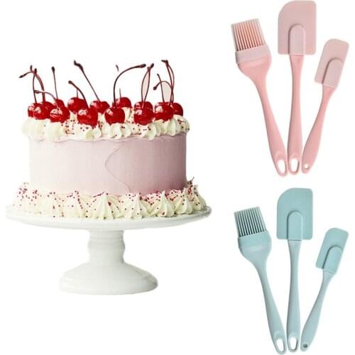 Cake Cream Scraper DIY Bread Cake Butter Spatula Mixer Mini Oil Brush Kitchen Baking Tool Non-stick Silicone Spatula Baking Set
