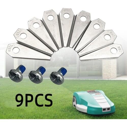 Lawn Mower Blades Replacement Stainless steel Fast Cutting Speed Cutting Edge Smooth & Clean 9Pcs 1mm Silver For Indego Robotic