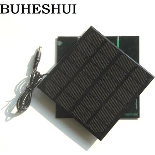BUHESHUI 3W 6V Monocrystalline Solar Panel Charger DIY Solar Panel System For 3.7V Battery LED Light+DC 5521 Cable 145*145MM
