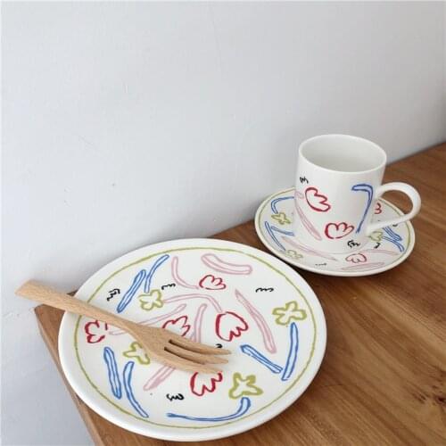 8inch Print Plate тарелки для еды 플레이트 Kitchen Breakfast Plates Ceramic Vajilla Platos For Salad Dessert Tableware