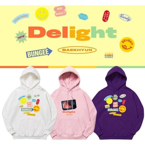 New Korean K Pop Kpop EXO BAEKHYUN Delight Hoodie Sweatshirts Men/women Long Sleeve Fleece Hoody Tops Streetwear Hip Hop Clothes