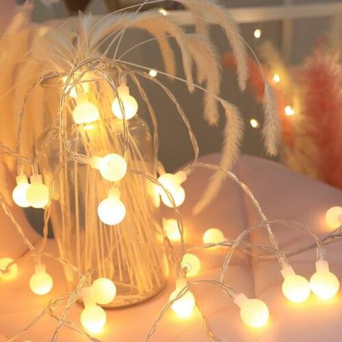 Outdoor 6M 10M LED Ball String Lights Fairy Garland Remote Control for Christmas Wedding Garden Party Decoration Lamp
