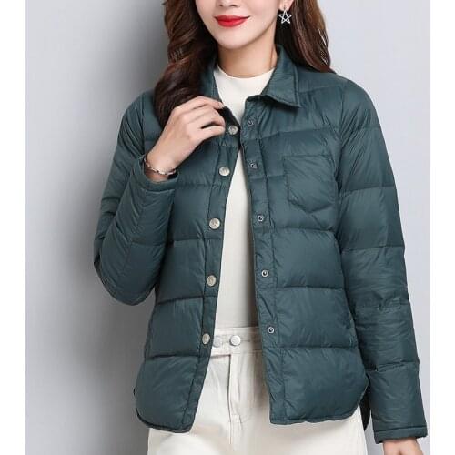 Ultra Light White Duck Down Coat 2021 New Winter Women Puffer Jackets Female Single Breasted Windproof Parkas Ladies Outerwear