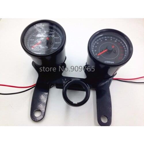 Universal Black LED Tachometer Tacho Gauge Odometer Speedometer Gauge Cruiser Chopper Bobber Motorcycle