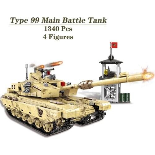 Military Series MOC Bricks Toys Arms WW2 Type ZTZ-99 Main Battle Tank Armored Car Model Building Blocks With Figures Kids Gift