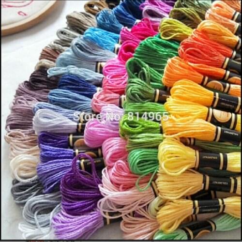 Choose Any Colors 1 Lot=200 Skein Embroidery Cross Stitch Floss Yarn Thread 8 Meter length