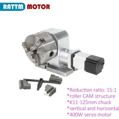 High precision CNC 4th Axis Dividing head A axis Rotary axis For Metal roller cam reducer 15:1 for bench drills & 125mm chuck