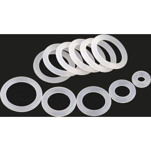 10/20pcs Clear Silicone O-Rings Rubbe Various Sizes High Temperature Resistant Seal