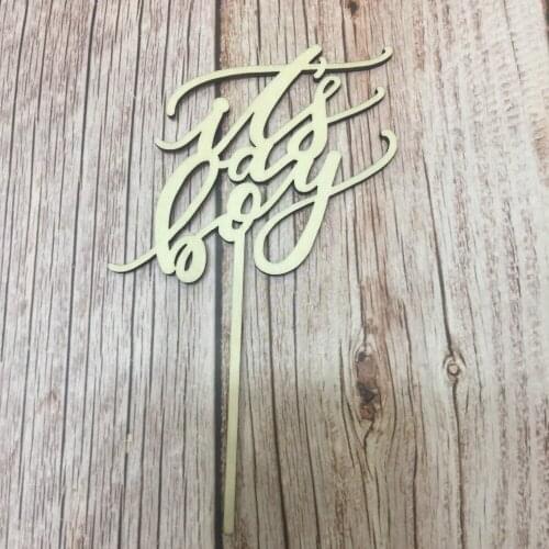 5pcsits a boy wood baby shower cake topper decor