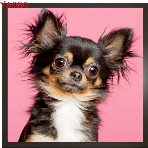 3d rhinestone picture mosaic diamond embroidery Chihuahua dog cross stitch kits full diamond painting animal pet home decoration