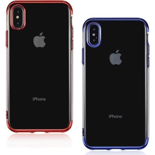 For iPhone XS XR Crystal TPU Soft Back Case iPhone 11 Plating Shockproof Full Phone Case Slim Clear Back Cover for iPhone XS MAX