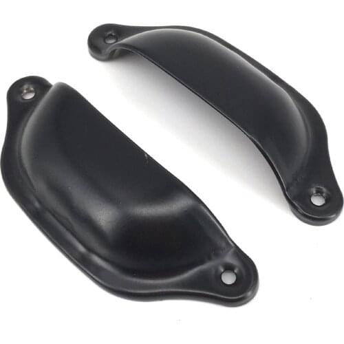 98x34mm Oil Rubbed Black Metal Cup Handle Pulls,Iron Shell shape Furniture Drawer Cabinet Pulls,Decorative Bin Handle