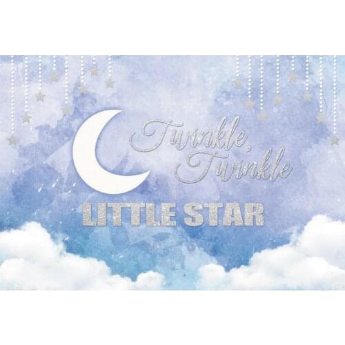 White Moon and Star Scenery Photography Background Photo Booth Studio Decor