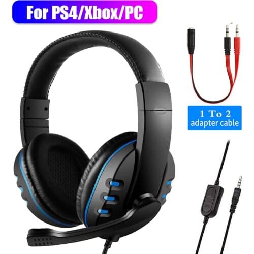 Stereo Gaming Headset For Xbox one PS4 PC 3.5mm Wired Over-Head Gamer Headphone With Microphone Volume Control Game Earphone