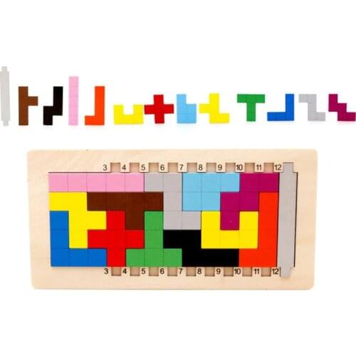 Colorful Wooden Tangram Game Brain Teaser Puzzle Toys Baby Preschool Magination Early Educational Kids Toy Children Gift