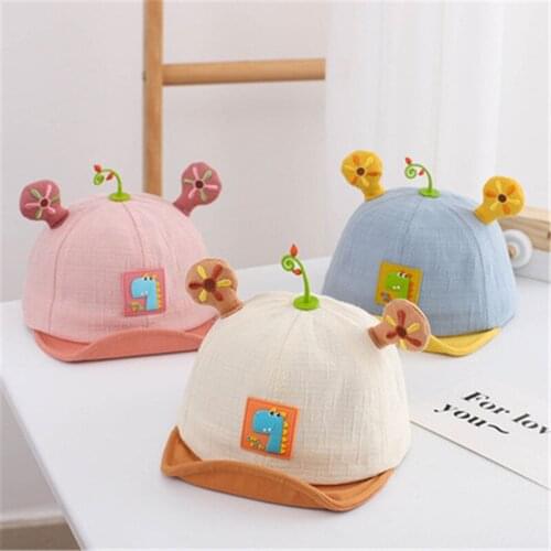 Summer New Baby Infant Hat Cap Lovely Soft Brim Hats Cartoon Dinosaur Kids Baseball Caps Outdoor Boys Girls Visors Unisex Bonnet