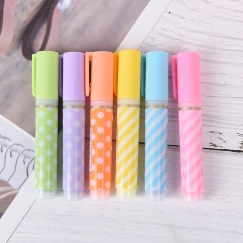 Cute mini highlighter pens 6 colors/pack Kawaii pen Office supply & Stationery 6 pcs/lot