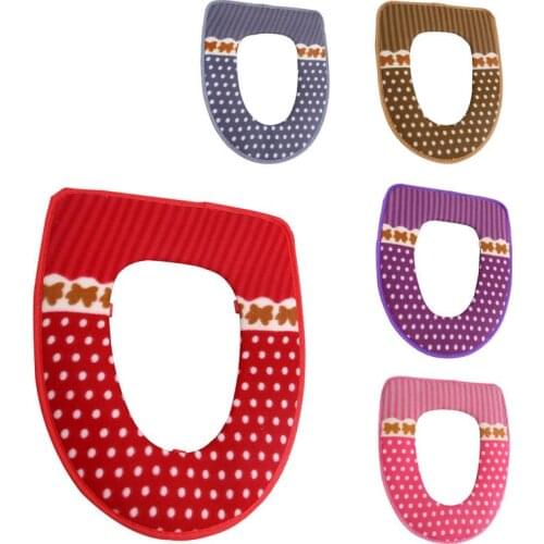 Soft Toilet Seat Cushion Bath Mat Toilet Seat Cover Warm Comfortable Soft Flannel Seats Bathrooms Accessories