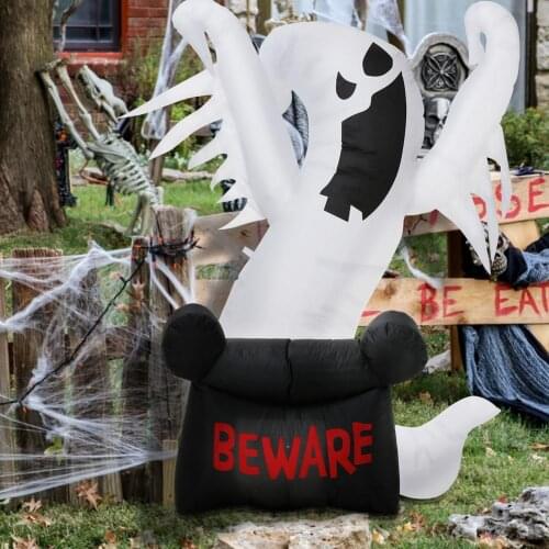 Halloween Inflatable Ghost LED Lights Built-in Fan Tear-proof For Halloween Holiday Door Decoration Perfect Size And Accessories