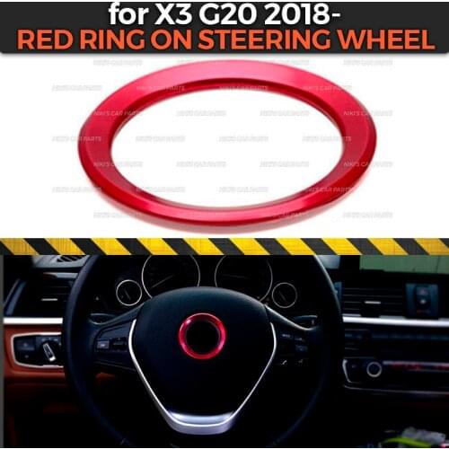 Red ring on steering wheel case for BMW X3 2018- Aluminum Alloy 1 set / 1 pcs molding decoration car styling