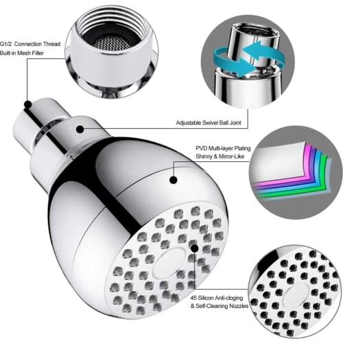 Shower Head and 15 Stage Shower Filter Combo, High Pressure 5 Spray Settings Filtered Showerhead
