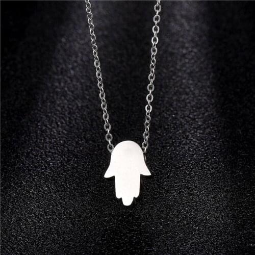 Stainless Steel Minimalist Jewelry Three-dimensional Stainless Steel Hand Pendant Necklace Simple High Quality Choker