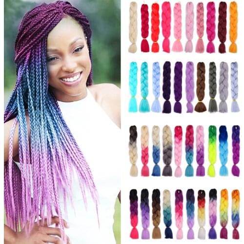 ONYX Hairs Long 24inch Jumbo Braids Hair Extensions Synthetic Braiding Hair style 100g/Pcs Pure /Ombre Color for Women