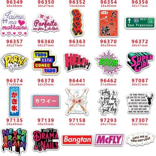 DIY Craft Supplies Sewing Accessories Cartoon Letter And Word Printed Planar Resins Mold 10 Pieces. PR-96349