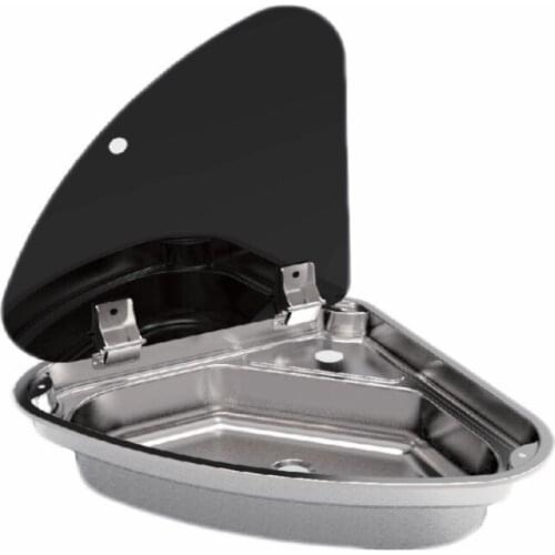 Boat Caravan Stainless Steel Sink with Tempered Glass Lid 480*480*145mm GR-610L