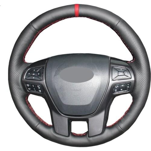 Hand Sew Car Steering Wheel Cover Wrap For Ford Ranger 2016 2017 2018 2019 2020 2021 Funda Volante Braid on the Steering wheel